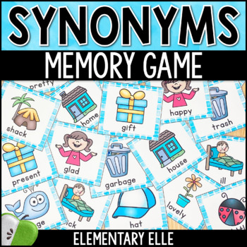 Preview of Synonyms Memory Game | Literacy Center Task Cards