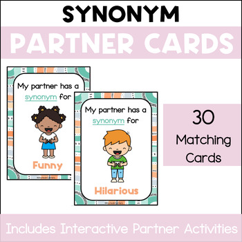 Preview of Synonym Partner Matching Cards Game with Activities