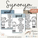 Synonym Posters | Modern Ocean English Classroom Decor