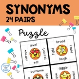 Synonym Puzzle  Vocabulary Study Game  Center Activity 4th grade