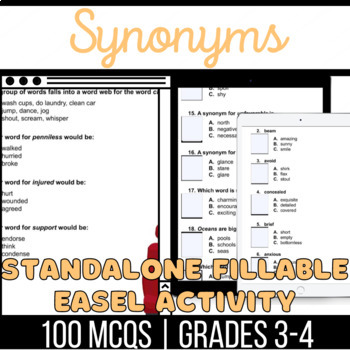 Synonyms Worksheets Nouns, Verbs, Adjectives Synonym Worksheets Grade 3-4  (Word)