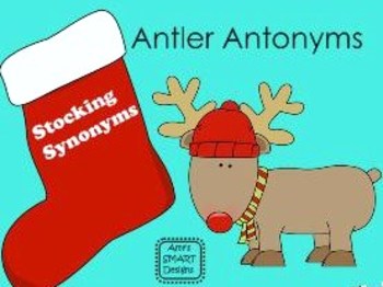 Preview of Synonym Stocking and Antler Antonym SMARTboard Lessons