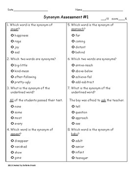 SYNONYM REVIEW #2 • VOCABULARY TEST PREP • GRADE 5 by Pizzazz Learning