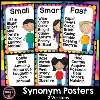 Synonym and Antonym Posters