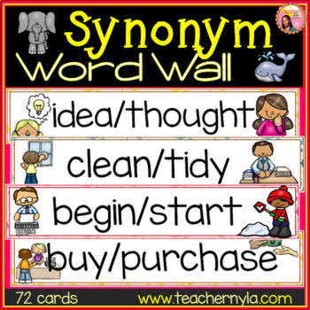 Preview of Synonyms Word Wall - Illustrated