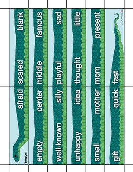 Preview of Synonym Words Snake Building - Language Sorting Work