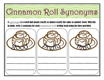 Preview of Synonym Worksheet