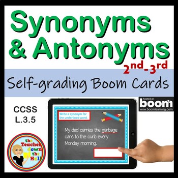 Preview of Synonym and Antonym BOOM Cards Grades 2-3 Digital ELAR