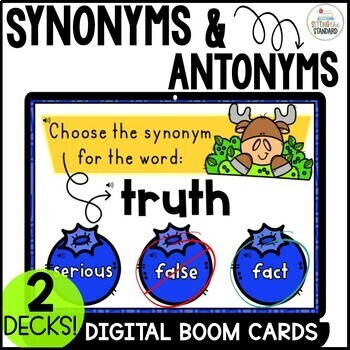Preview of Synonym and Antonym Boom Cards