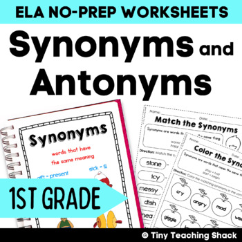 Preview of Synonym and Antonym Worksheets and Posters for Grammar Practice / Anchor Chart