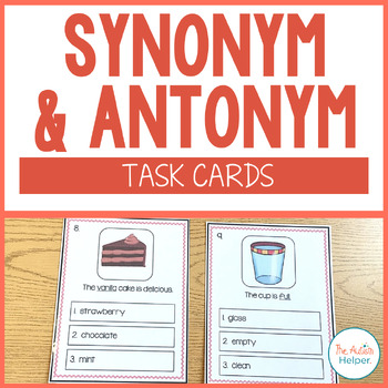 Preview of Synonym and Antonym Task Cards