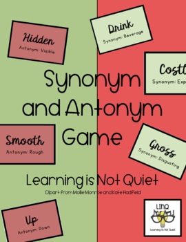 Synonym and Antonym Game by Learning Is Quiet TpT