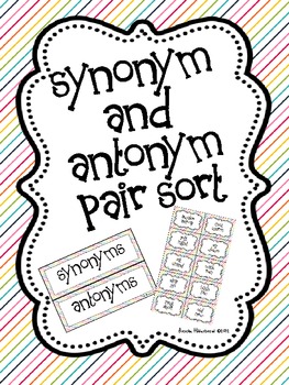 Preview of Synonym and Antonym Pair Sort