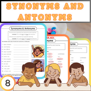 Preview of Synonym and Antonym Safari: Printable Worksheets for Vocabulary Exploration!