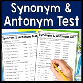 Synonym and Antonym Test | 2 Page Synonyms and Antonyms Qu