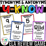 Synonyms and Antonyms Game for Literacy Centers: U-Know