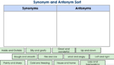 Synonym and Antonym sort - google slides - distance learning