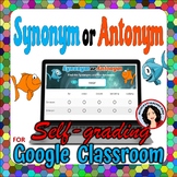 Synonym and Antonyms Activity Google Task Cards Digital Fi