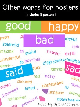 Preview of Synonym posters- Other words for 