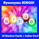 Synonyms | Bingo Game Worksheet Activity 1st 2nd 3rd Grade