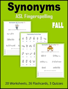 Preview of Synonyms (ASL Fingerspelling) - Fall Sign Language