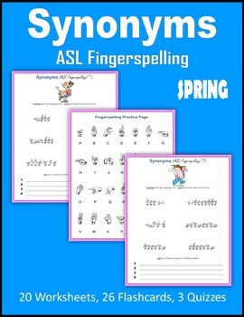 Preview of Synonyms (ASL Fingerspelling) - Spring Sign Language