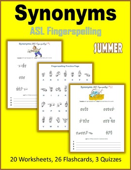 Preview of Synonyms (ASL Fingerspelling) - Summer Sign Language