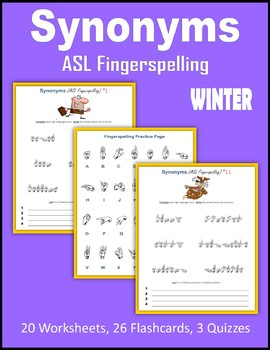 Synonyms Asl Fingerspelling Winter By The Gifted Writer Tpt