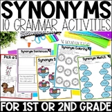 Synonyms Activities, Grammar Worksheets and Synonym Anchor Charts