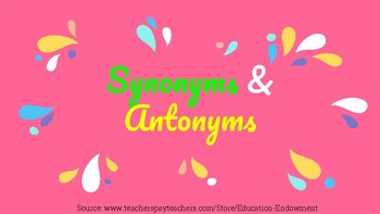 Preview of Synonyms & Antonyms