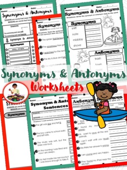 Preview of Synonym and Antonym Worksheets