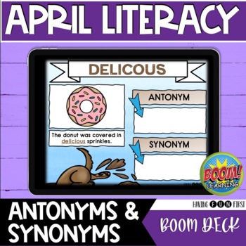 Preview of Synonyms & Antonyms Activity | Grammar and Language Spring Boom Cards