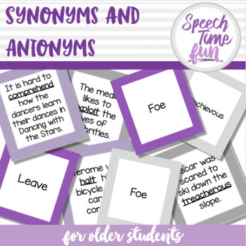 Preview of Synonyms and Antonyms For Older Students
