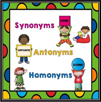 Synonyms, Antonyms, Homonyms, Homophones, and Homographs Mini Lessons