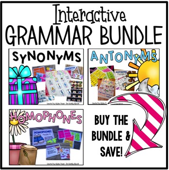 Preview of Synonyms, Antonyms, & Homophones Bundle {Interactive}