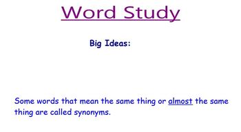 Preview of Synonyms Antonyms Homophones SMART File