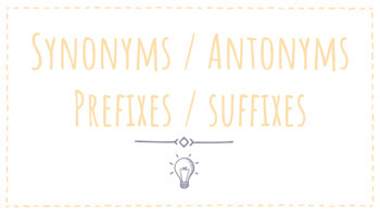 Preview of Synonyms / Antonyms / Prefix / Suffix  WORD ANALYSIS Distance Learning