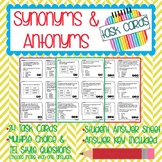 Synonyms & Antonyms Task Cards with Digital Boom Cards Option