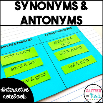 Preview of Synonyms & Antonyms activities reading interactive notebook