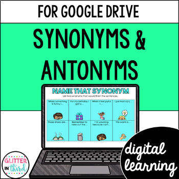 Preview of Synonyms & Antonyms Activities for Google Classroom