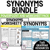 Synonyms Bundle - Worksheet Pack and Guided Teaching PowerPoint