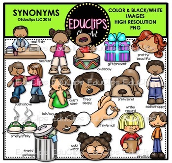 Synonyms Clip Art Bundle Educlips Clipart by Educlips | TpT