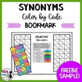 FREEBIE Sample Synonyms Color by Code Bookmark