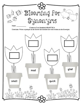 Synonyms Common Core ELA Center by Creatively Crazy With Learning