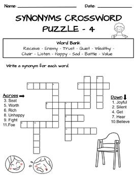 Antonyms Crossword Puzzles (6 Puzzles With and Without Word Bank)