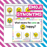 Emoji Synonyms: Boom Cards, PDF Slides, & Matching Cards