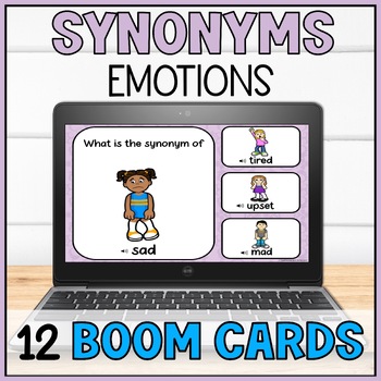 Preview of Synonyms: Feelings on Boom Cards