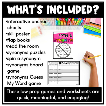 Synonyms are Fun, Interactive Worksheet, Education.com