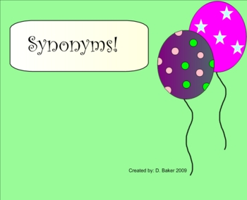 Preview of Synonyms Match Smartboard Lesson