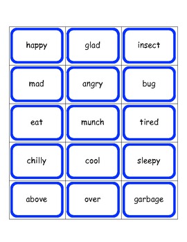 Preview of Synonyms Matching Game